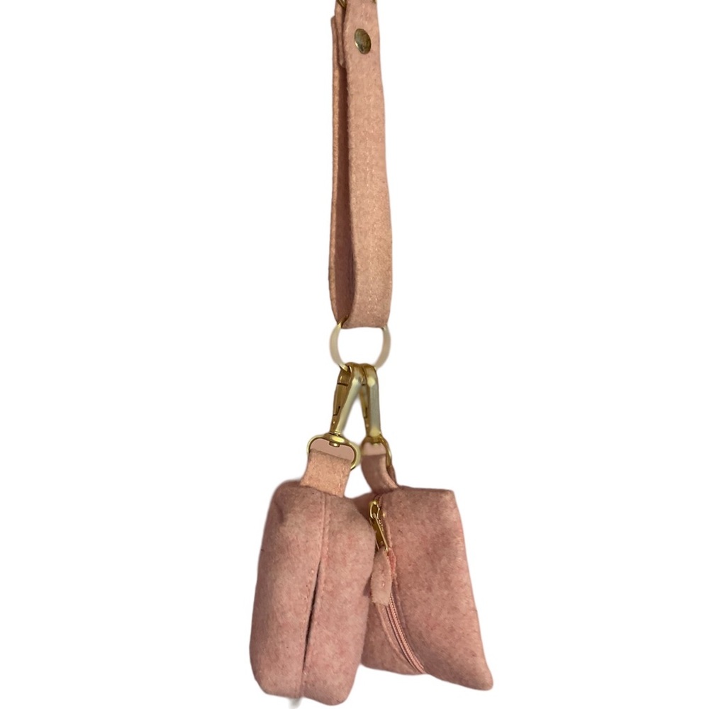Pink felt doggie bag holder